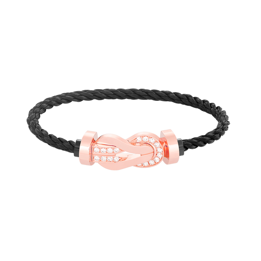 [Mystic Crown]CHANCE LARGE 8 FIGURE BUCKLE HALF DIAMOND BRACELET ROSE GOLD