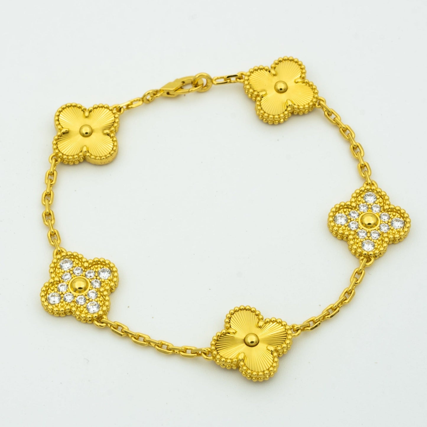 [Mystic Crown]CLOVER BRACELET 5 MOTIFS GOLD DIAMOND