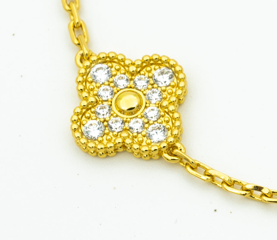 [Mystic Crown]CLOVER BRACELET 5 MOTIFS GOLD DIAMOND