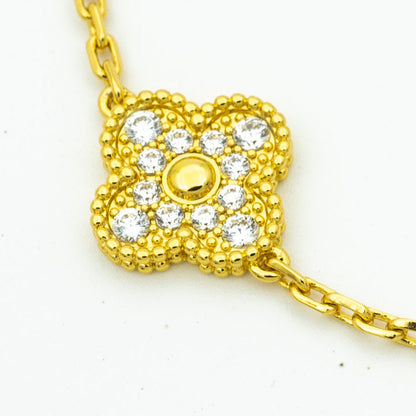 [Mystic Crown]CLOVER BRACELET 5 MOTIFS GOLD DIAMOND