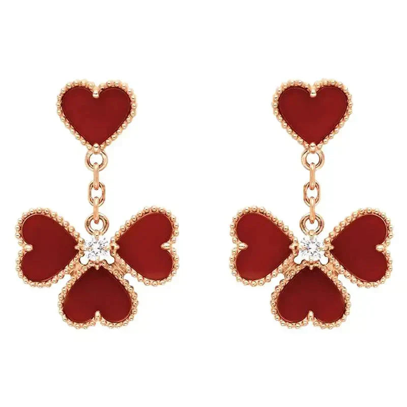[Mystic Crown]SWEET CLOVER CARNELIAN EARRINGS
