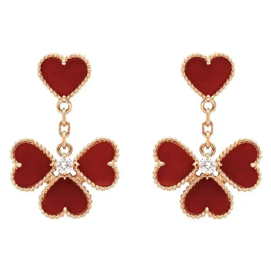 [Mystic Crown]SWEET CLOVER CARNELIAN EARRINGS