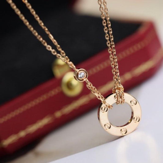 [Mystic Crown]LOVE NECKLACE ADJUSTABLE ROSE GOLD 2 DIAMOND