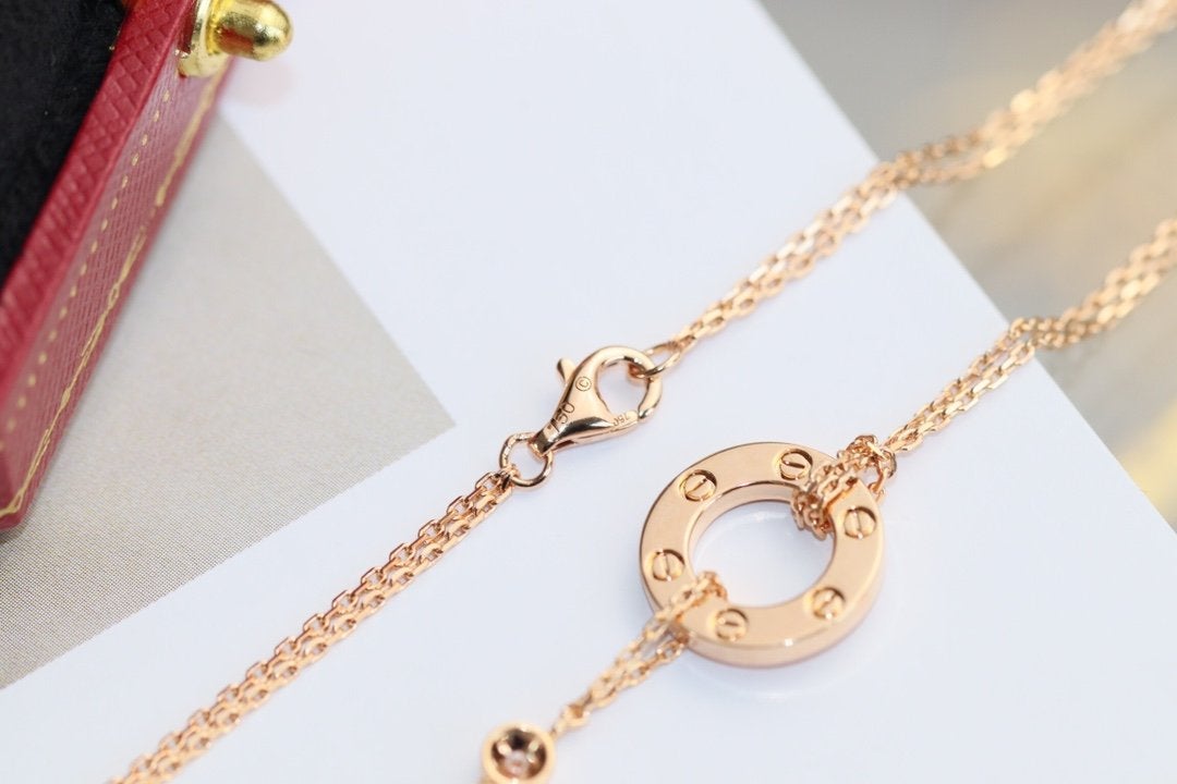 [Mystic Crown]LOVE NECKLACE ADJUSTABLE ROSE GOLD 2 DIAMOND