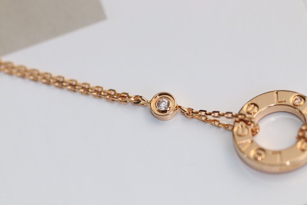 [Mystic Crown]LOVE NECKLACE ADJUSTABLE ROSE GOLD 2 DIAMOND