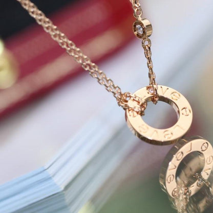[Mystic Crown]LOVE NECKLACE ADJUSTABLE ROSE GOLD 2 DIAMOND