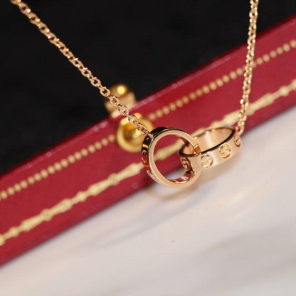 [Mystic Crown]LOVE NECKLACE PINK GOLD AND SILVER