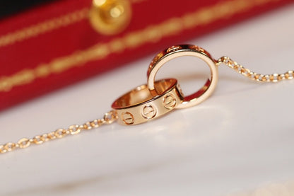 [Mystic Crown]LOVE NECKLACE PINK GOLD AND SILVER