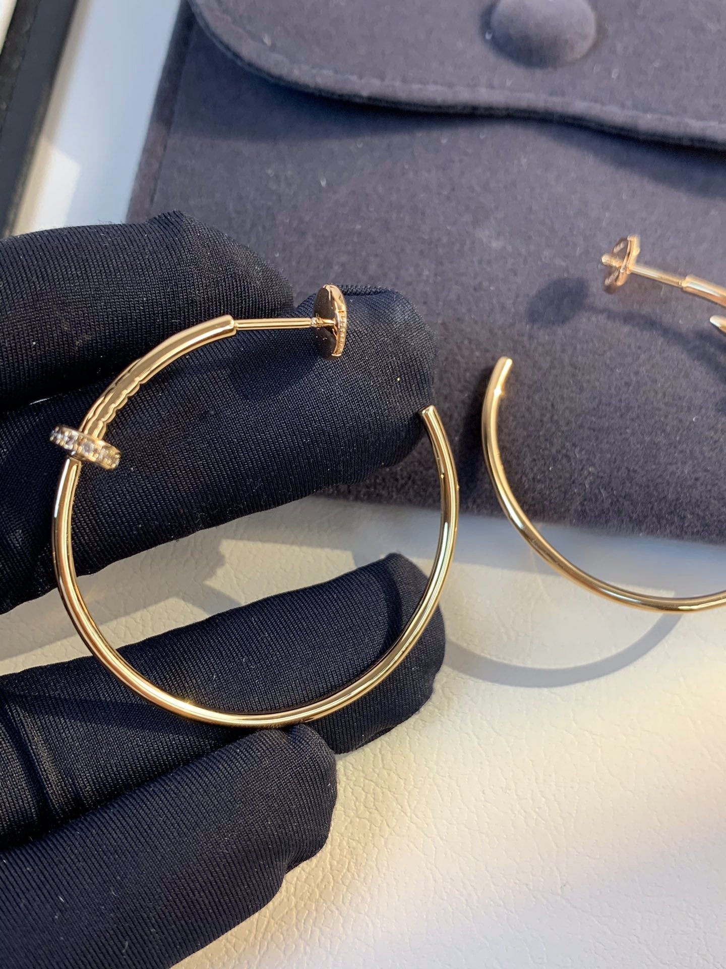 [Mystic Crown]JUSTE EARRINGS GOLD DIAMONDS 1.8MM