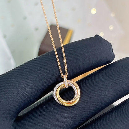[Mystic Crown]TRINITY NECKLACE SILVER GOLD PINK GOLD DIAMONDS