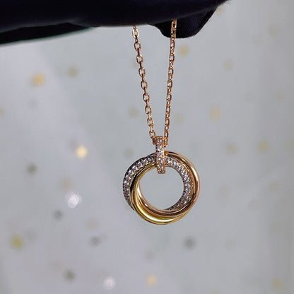 [Mystic Crown]TRINITY NECKLACE SILVER GOLD PINK GOLD DIAMONDS