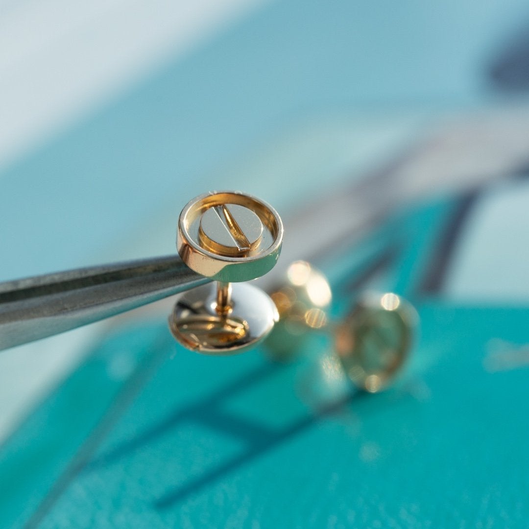 [Mystic Crown]LOVE EARRINGS PINK GOLD 10MM