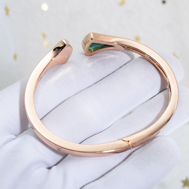 [Mystic Crown]DREAM BRACELET OPEN MALACHITE PINK GOLD