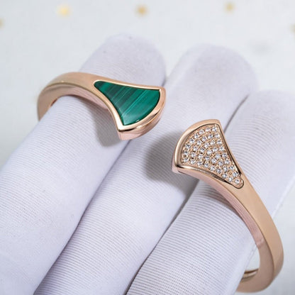 [Mystic Crown]DREAM BRACELET OPEN MALACHITE PINK GOLD