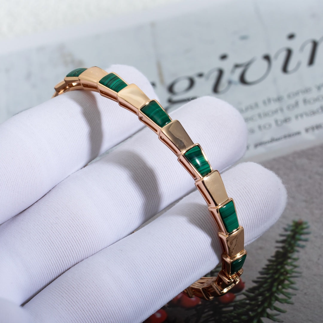 [Mystic Crown]SERPENTI BRACELET PINK GOLD MALACHITE