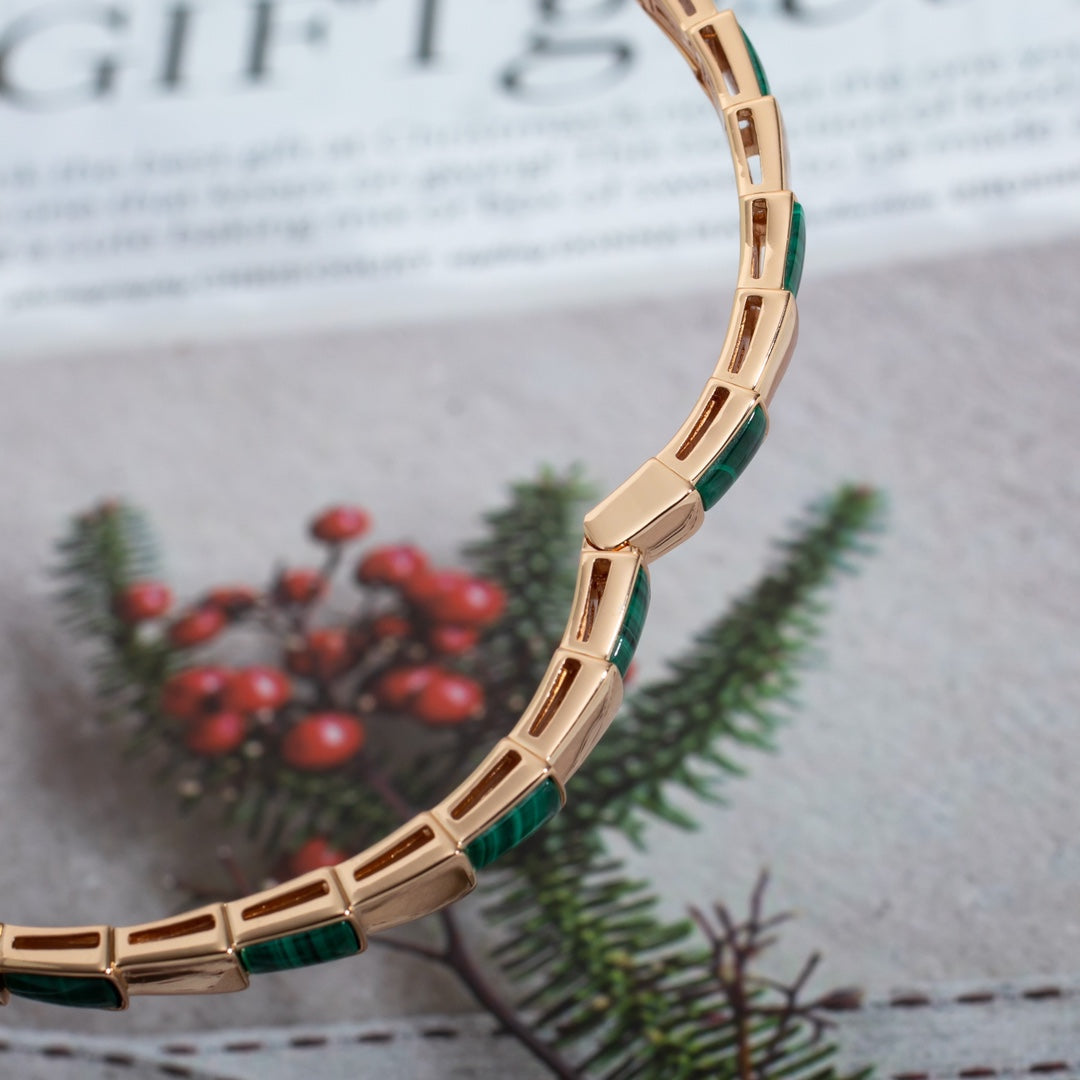 [Mystic Crown]SERPENTI BRACELET PINK GOLD MALACHITE