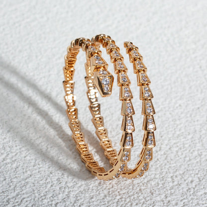 [Mystic Crown]SERPENTI BRACELET PINK GOLD DIAMOND DOUBLE ROW