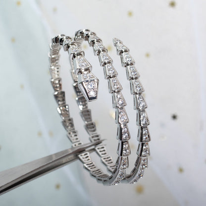 [Mystic Crown]SERPENTI BRACELET SILVER DIAMOND DOUBLE ROW