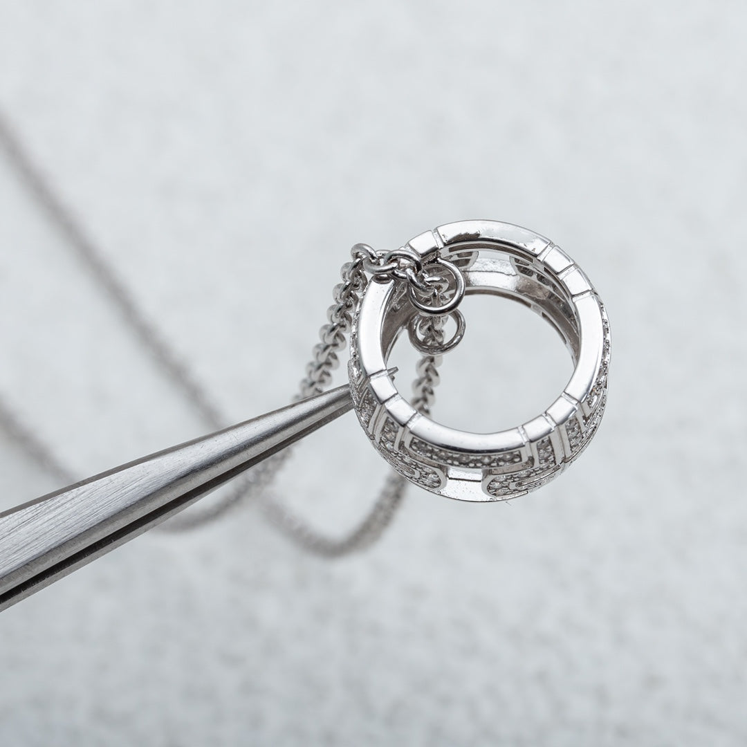 [Mystic Crown]PARENTESI NECKLACE SILVER DIAMOND