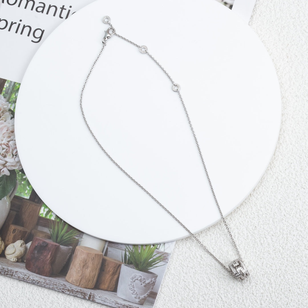 [Mystic Crown]PARENTESI NECKLACE SILVER DIAMOND