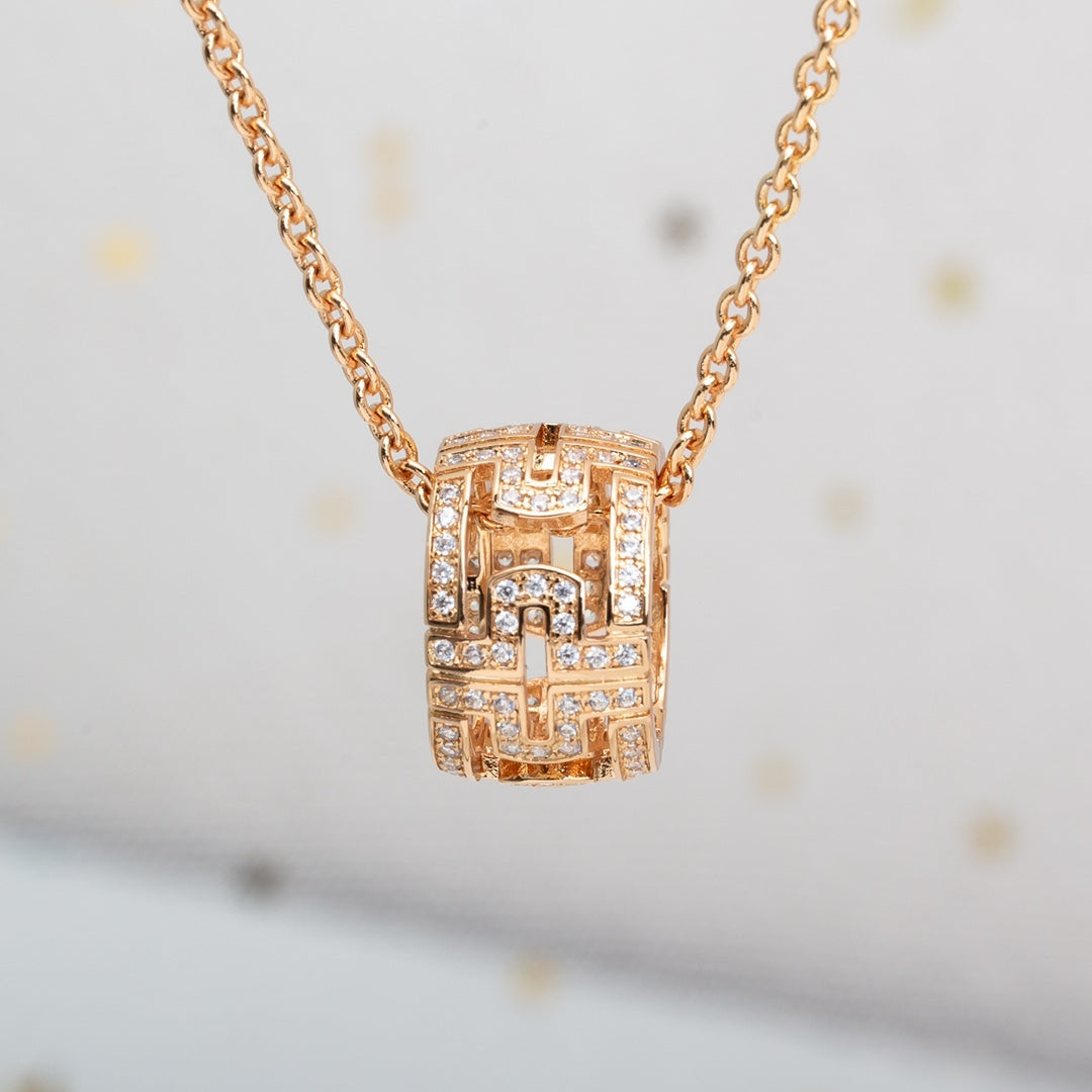 [Mystic Crown]PARENTESI NECKLACE PINK GOLD DIAMOND