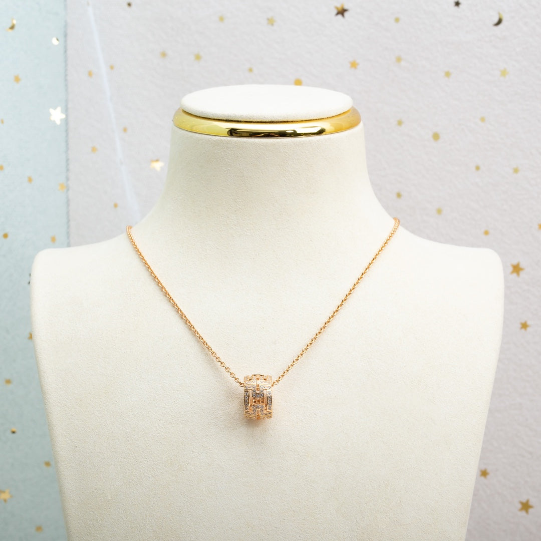 [Mystic Crown]PARENTESI NECKLACE PINK GOLD DIAMOND