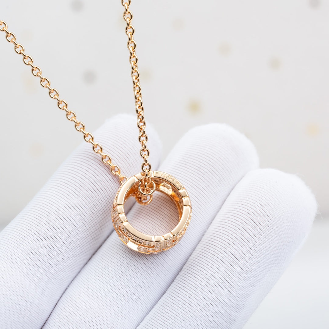 [Mystic Crown]PARENTESI NECKLACE PINK GOLD DIAMOND