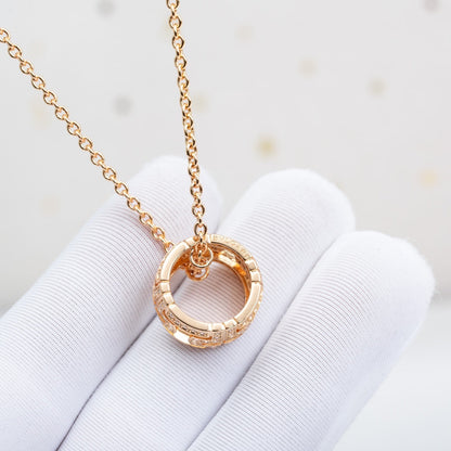 [Mystic Crown]PARENTESI NECKLACE PINK GOLD DIAMOND