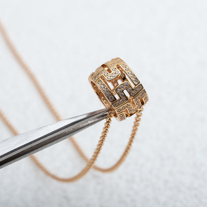 [Mystic Crown]PARENTESI NECKLACE PINK GOLD DIAMOND