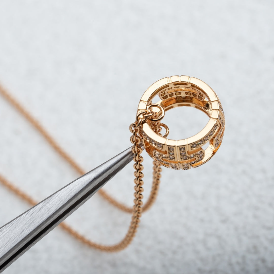 [Mystic Crown]PARENTESI NECKLACE PINK GOLD DIAMOND