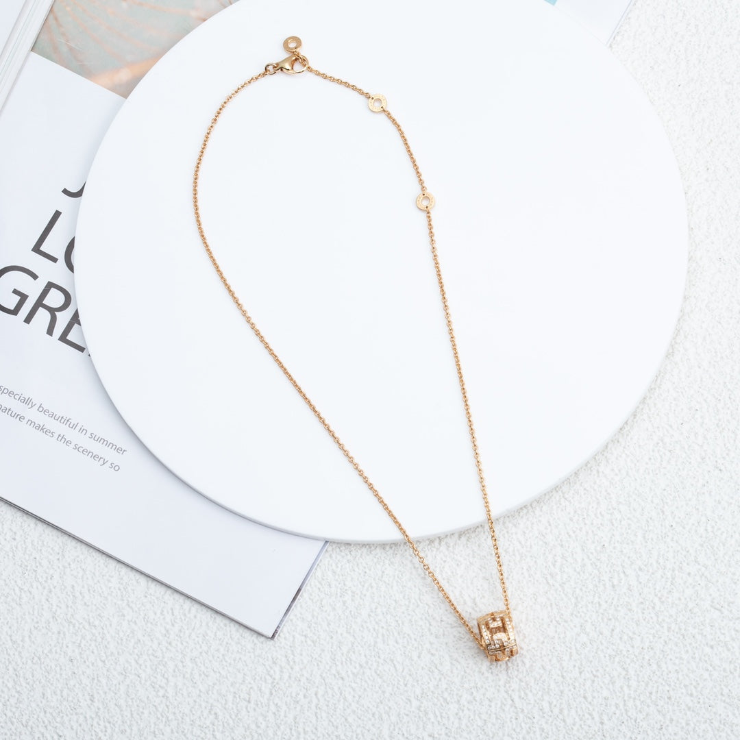 [Mystic Crown]PARENTESI NECKLACE PINK GOLD DIAMOND