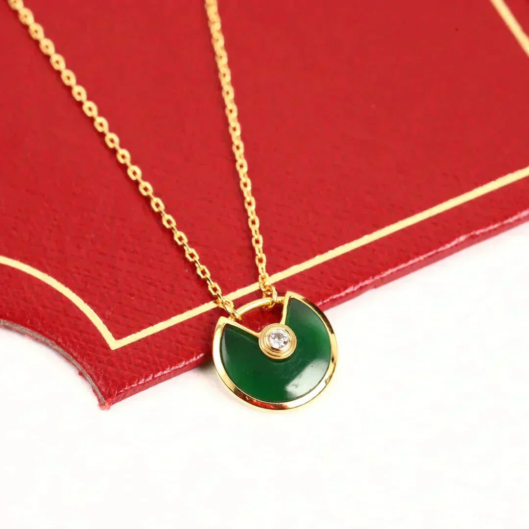 [Mystic Crown]AMULETTE GOLD MALACHITE NECKLACE