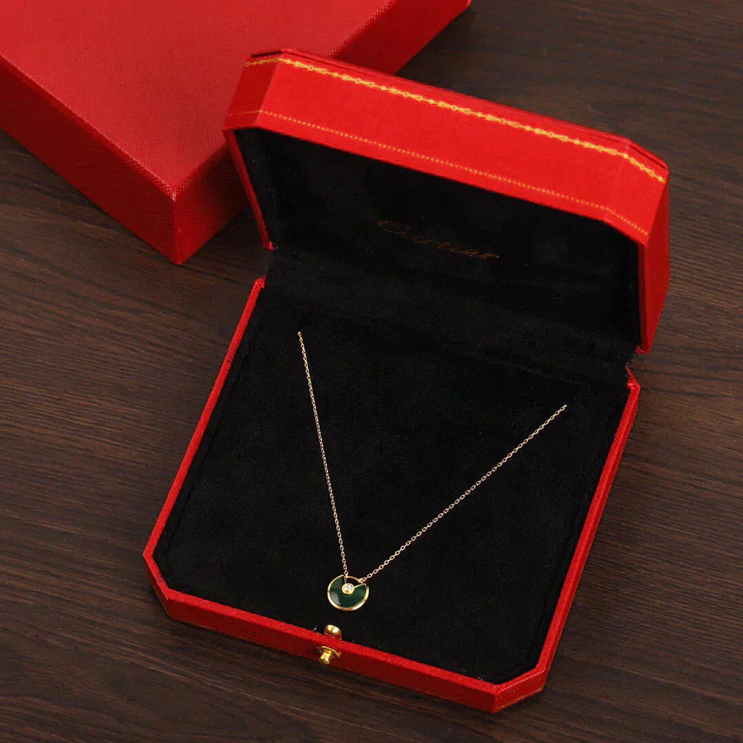 [Mystic Crown]AMULETTE GOLD MALACHITE NECKLACE