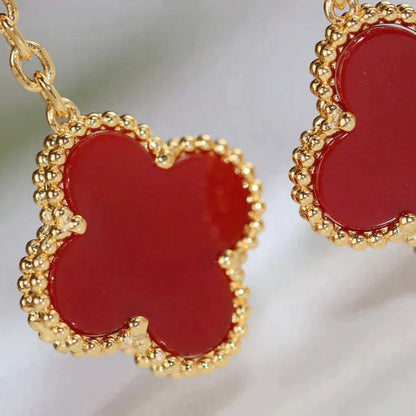 [Mystic Crown]CLOVER  2 MOTIF  TIGER EYE CARNELIAN EARRINGS