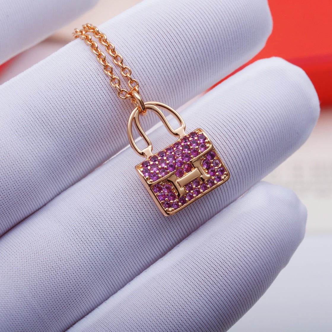 [Mystic Crown]CONSTANCE PEDANT PURPLE DIAMOND NECKLACE