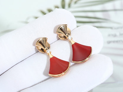 [Mystic Crown]DREAM Carnelian PINK GOLD EARRINGS