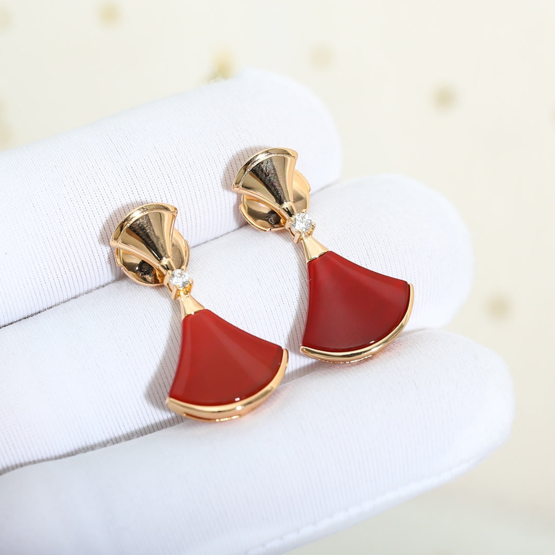 [Mystic Crown]DREAM Carnelian PINK GOLD EARRINGS