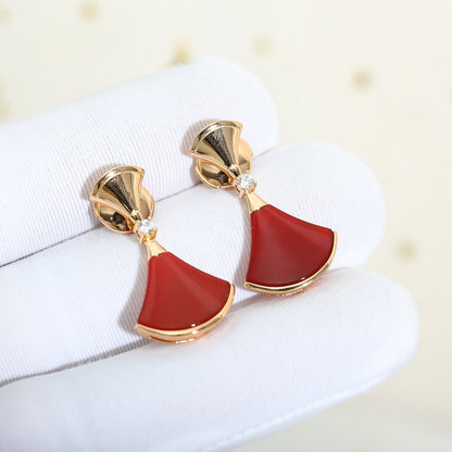 [Mystic Crown]DREAM Carnelian PINK GOLD EARRINGS