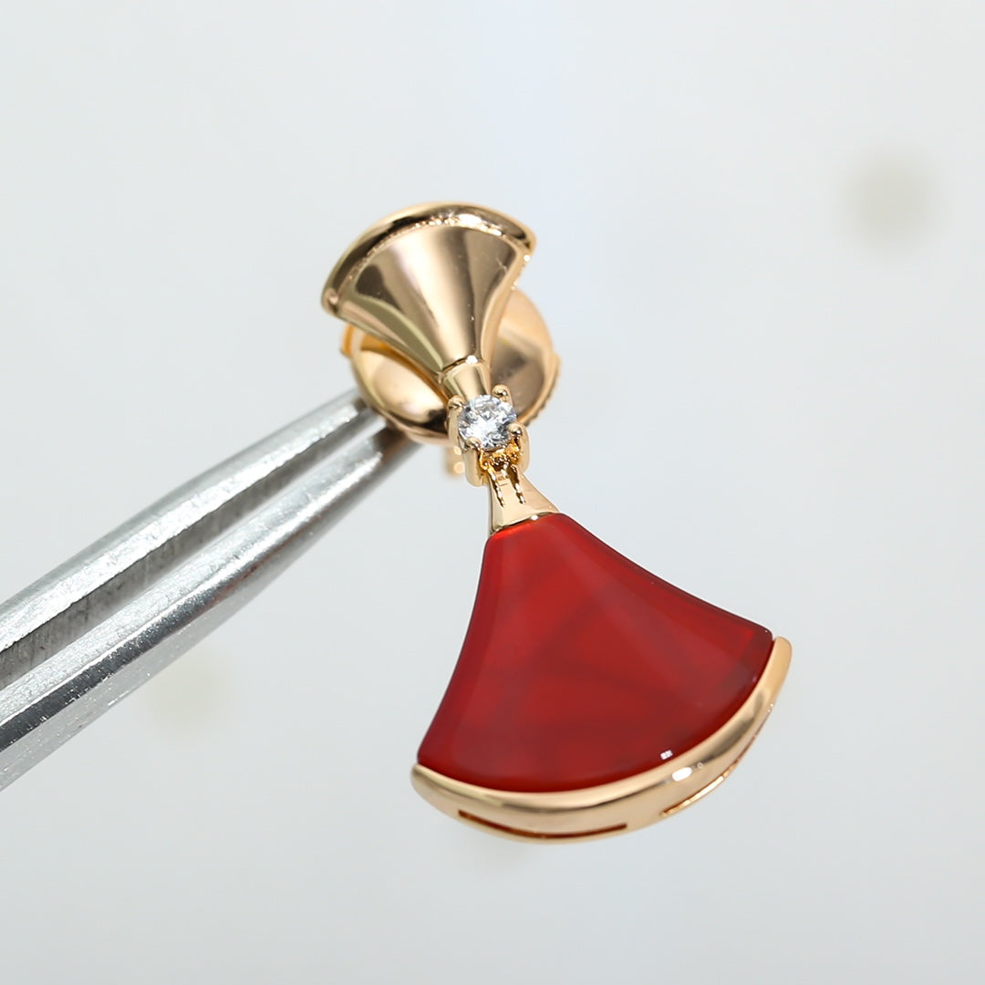 [Mystic Crown]DREAM Carnelian PINK GOLD EARRINGS