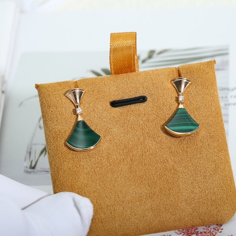 [Mystic Crown]DREAM MALACHITE PINK GOLD EARRINGS