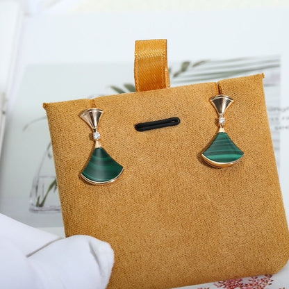 [Mystic Crown]DREAM MALACHITE PINK GOLD EARRINGS