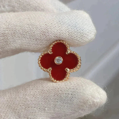 [Mystic Crown]CLOVER MEDIUM 1 MOTIFS CARNELIAN  DIAMOND earrings