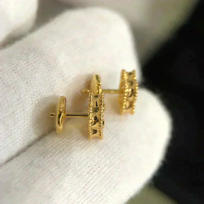 [Mystic Crown]CLOVER MINI 9.5MM MALACHITE  EARRINGS