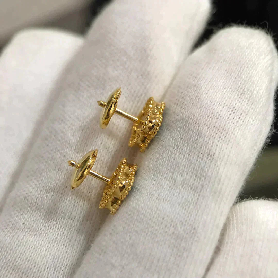 [Mystic Crown]CLOVER MINI 9.5MM MALACHITE  EARRINGS
