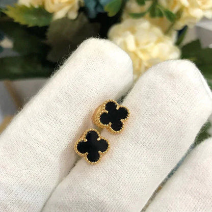 [Mystic Crown]CLOVER MINI 9.5MM BLACK MOP EARRINGS