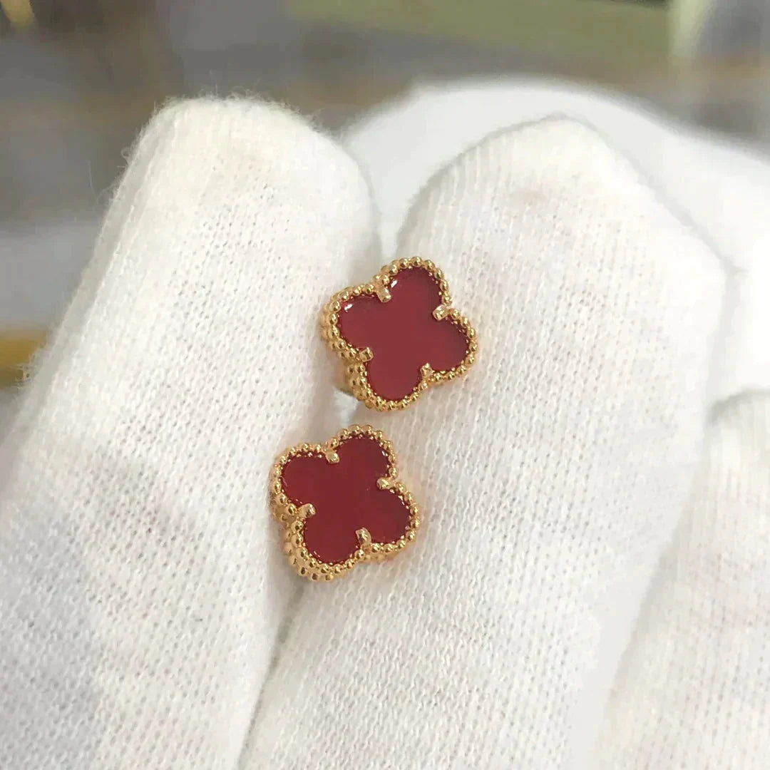 [Mystic Crown]CLOVER MINI 9.5MM CARNELIAN EARRINGS