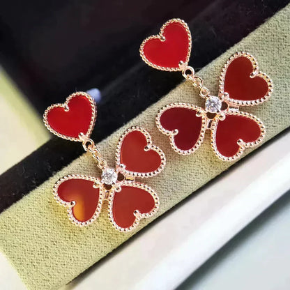 [Mystic Crown]SWEET CLOVER CARNELIAN EARRINGS