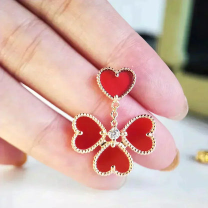 [Mystic Crown]SWEET CLOVER CARNELIAN EARRINGS