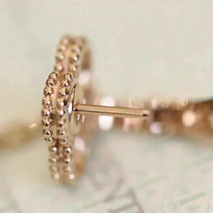 [Mystic Crown]CLOVER MEDIUM 1 MOTIFS FUll DIAMOND EARRINGS