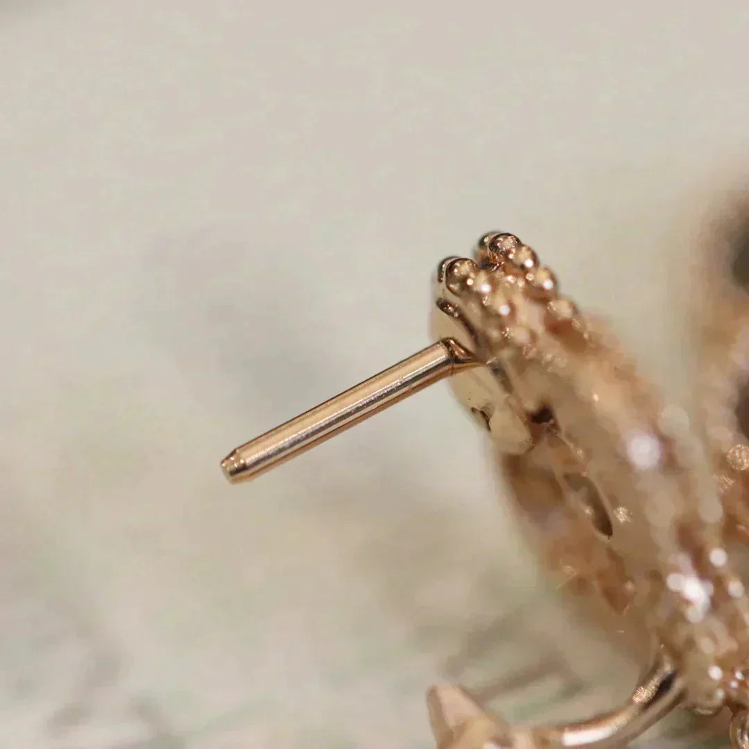 [Mystic Crown]CLOVER MEDIUM 1 MOTIFS FUll DIAMOND EARRINGS